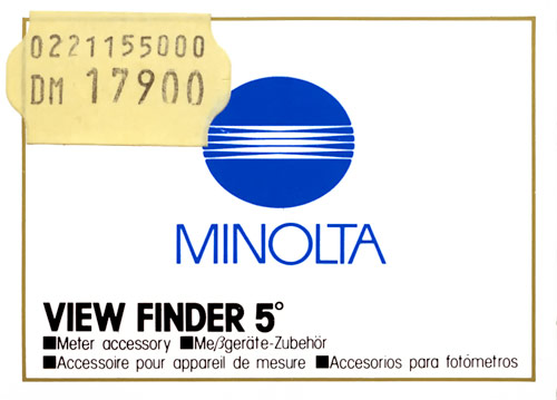 Minolta Autometer VF, Viewfinder 5°